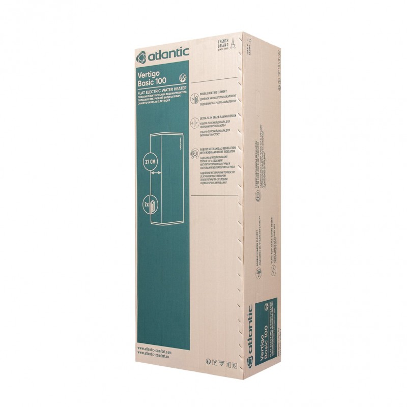 Водонагрівач побутовий електричний Atlantic Vertigo Basic 100 ES-VM0802F220F-B (2000W) 851343