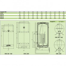 Бойлер комб. навісн., верт. OKC160 теплообм. 0,7м2 model 2016
