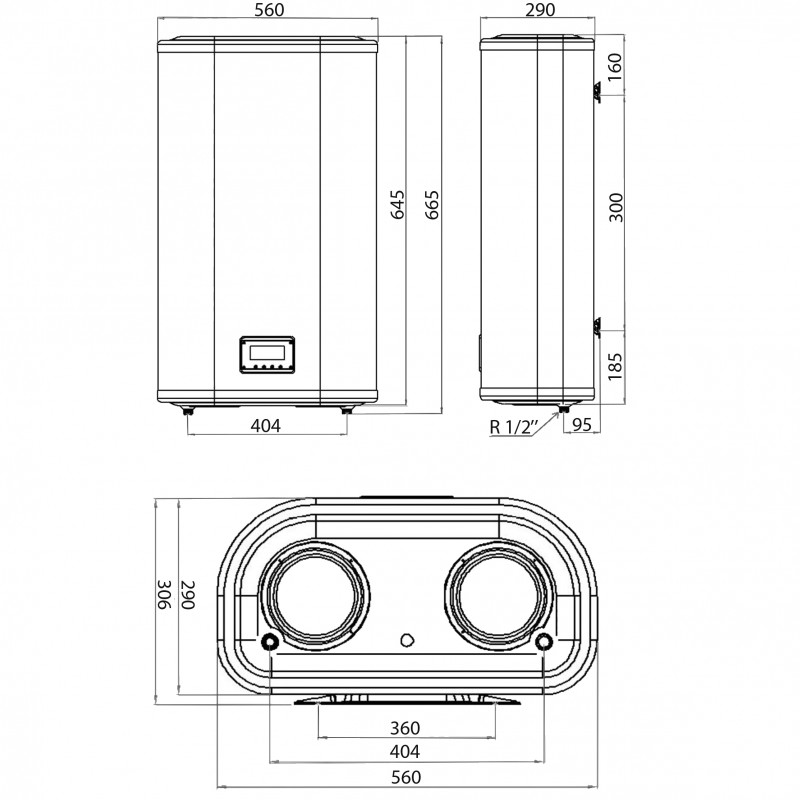 Водонагрівач (бойлер) LEOV LV Flat ER 50 l плоский (50L Flat ER)